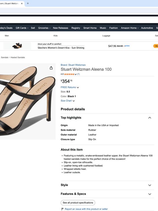 Stuart Weitzman Aleena 100 White heeled sandals $354.00 on Amazon my price $174.